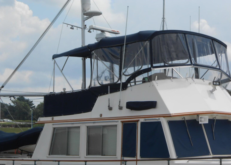 Boat Canvas and Eisenglass Care for Your Grand Banks Flybridge Enclosure